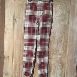 H&M Red Plaid Skinny Pants